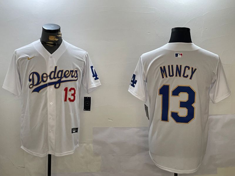 Men Los Angeles Dodgers 13 Muncy White Game 2024 Nike MLB Jersey style 1211